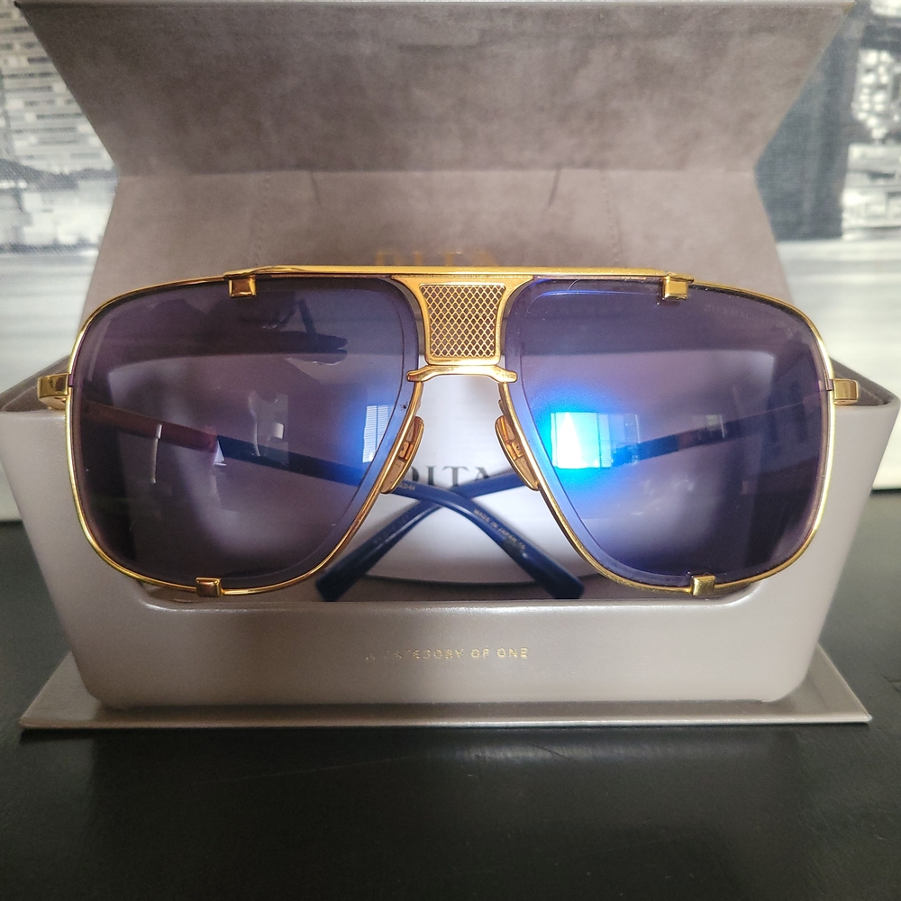 Gold and Purple Aviator Sunglasses